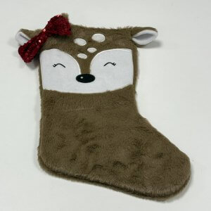 jõulusokk põhjapõdra tüdruk nime tikandiga